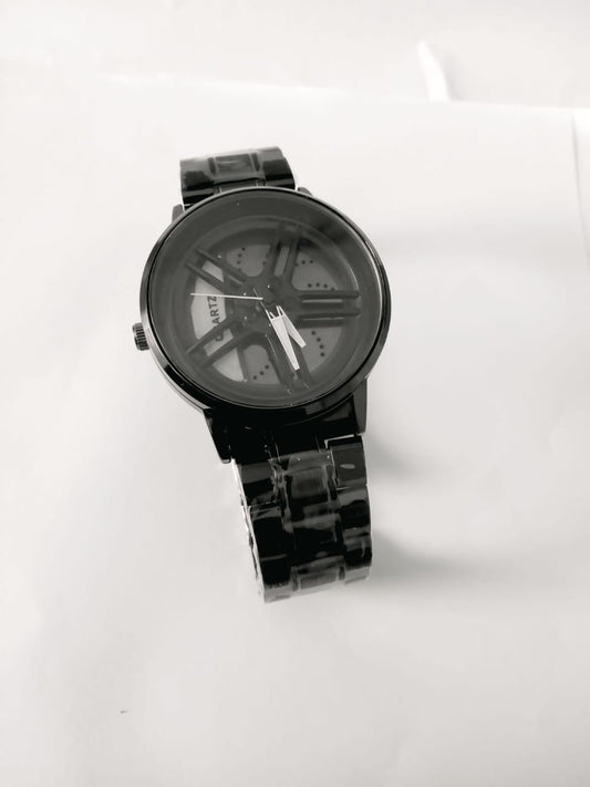Fash Spinning Car Wheel Rotating Gyro Watch
