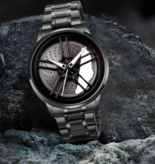 Fash Spinning Car Wheel  Rotating Gyro Watch