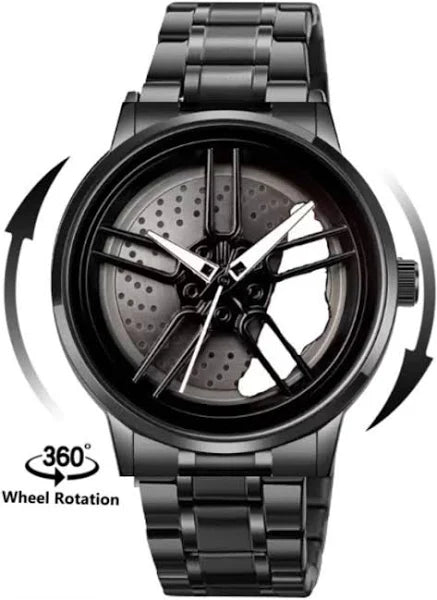 Fash Spinning Car Wheel  Rotating Gyro Watch