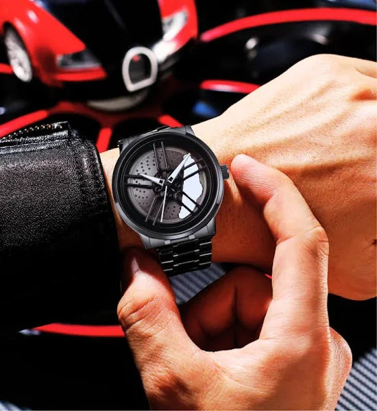 Fash Spinning Car Wheel  Rotating Gyro Watch